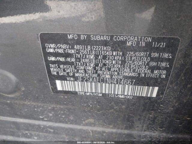 2022 SUBARU FORESTER PREMIUM 9