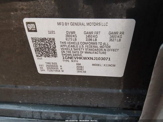 2022 CHEVROLET TRAVERSE AWD LT LEATHER 10