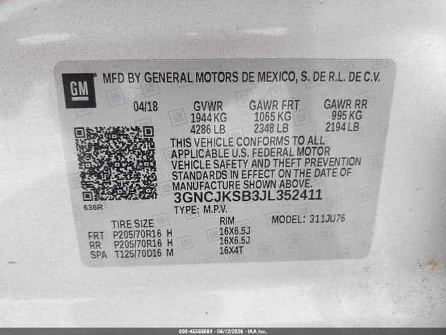 2018 CHEVROLET TRAX LS 9