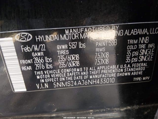 2022 HYUNDAI SANTA FE SEL 9