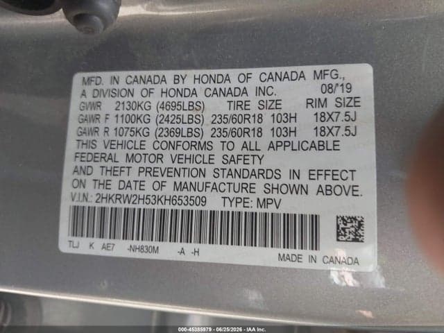 2019 HONDA CR-V EX 9