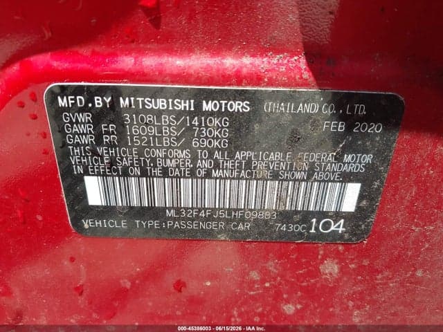 2020 MITSUBISHI MIRAGE G4 9