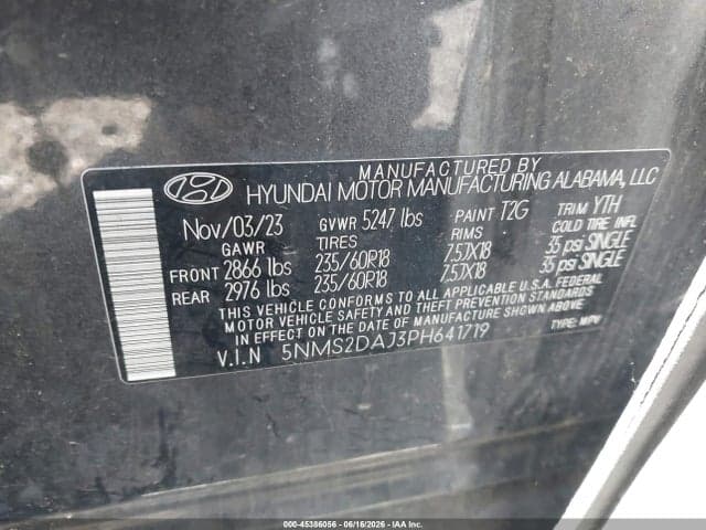2023 HYUNDAI SANTA FE SEL 9