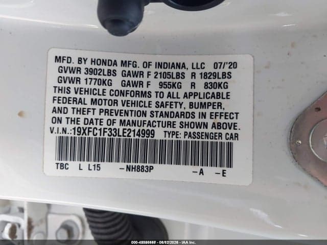 2020 HONDA CIVIC EX 9