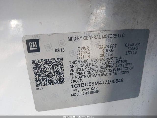 2018 CHEVROLET CRUZE LS AUTO 9