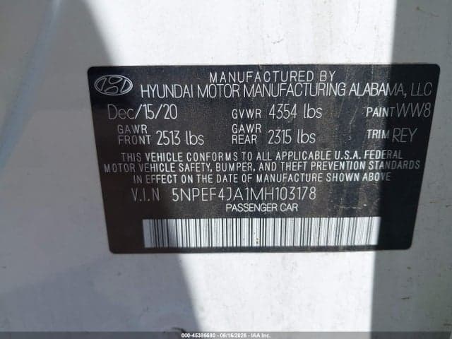 2021 HYUNDAI SONATA SEL 9