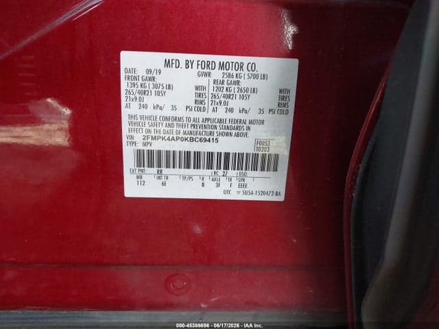 2019 FORD EDGE ST 9