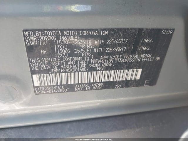 2019 TOYOTA RAV4 XLE 9