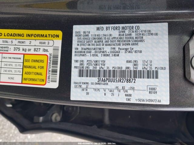 2018 FORD FUSION HYBRID S 9
