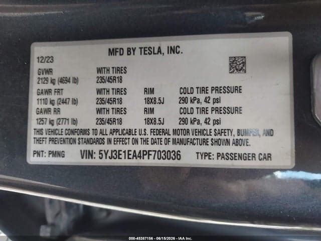 2023 TESLA MODEL 3 REAR-WHEEL DRIVE 9