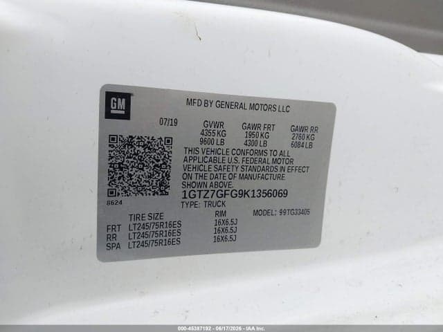 2019 GMC SAVANA 3500 WORK VAN 9