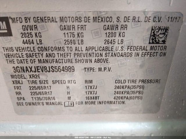 2018 CHEVROLET EQUINOX LT 9