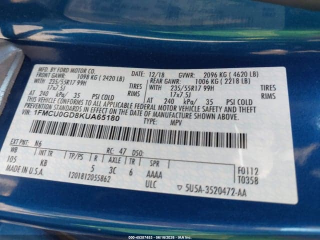 2019 FORD ESCAPE SE 9