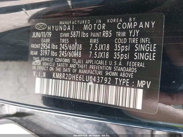 2020 HYUNDAI PALISADE SEL 9