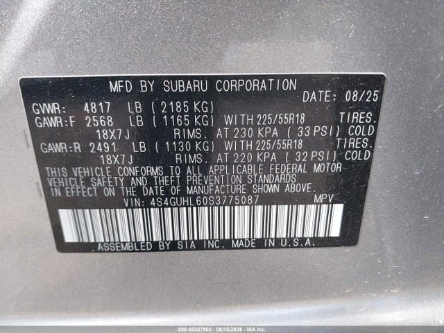 2025 SUBARU CROSSTREK LIMITED 9