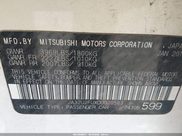 2013 MITSUBISHI LANCER ES 9