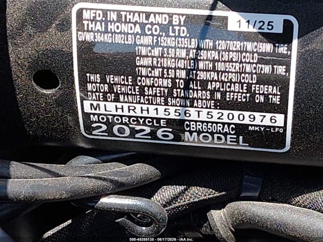 2026 HONDA CBR650 R 5
