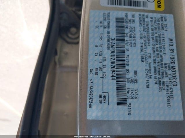 2018 FORD FUSION HYBRID S 9
