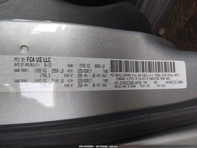 2016 DODGE GRAND CARAVAN R/T 9