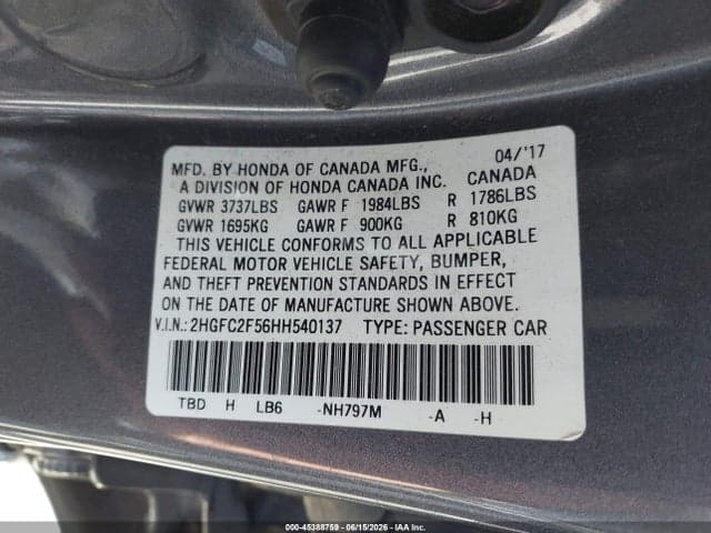 2017 HONDA CIVIC LX 9