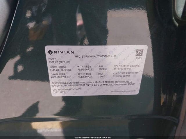 2026 RIVIAN R1S DUAL MOTOR STANDARD PACK 9