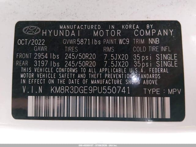 2023 HYUNDAI PALISADE XRT 9