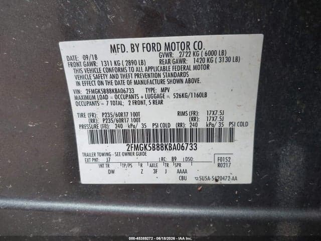 2019 FORD FLEX SE 9