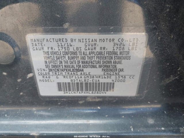 2017 NISSAN VERSA 1.6 SV 9