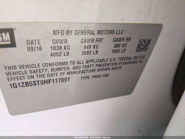 2017 CHEVROLET MALIBU LS 9