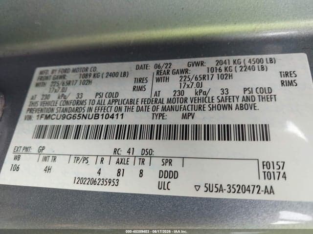 2022 FORD ESCAPE SE 9