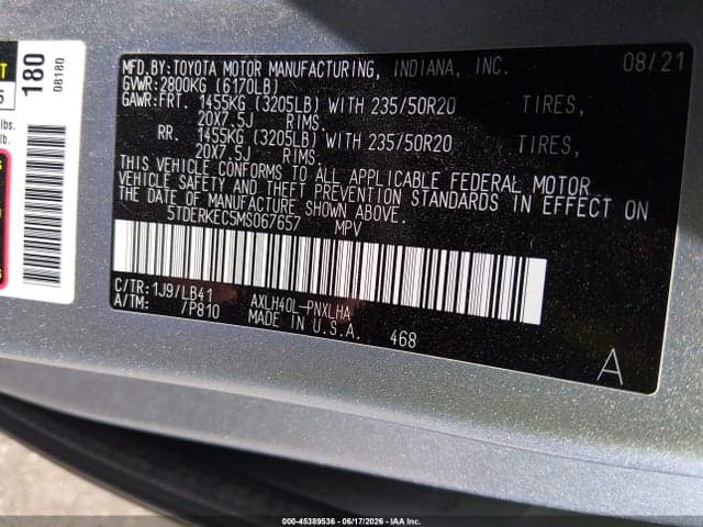2021 TOYOTA SIENNA PLATINUM 9