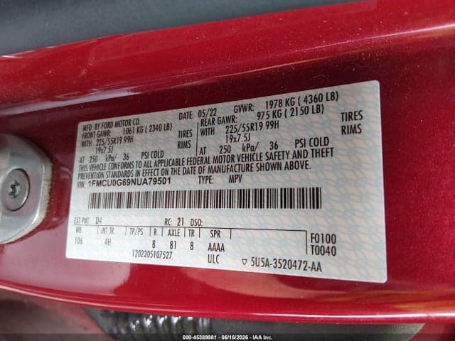 2022 FORD ESCAPE SE 9