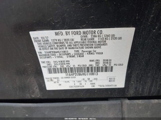 2017 FORD TAURUS SEL 9