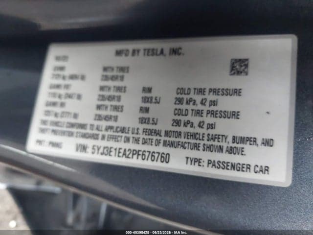 2023 TESLA MODEL 3 REAR-WHEEL DRIVE 9