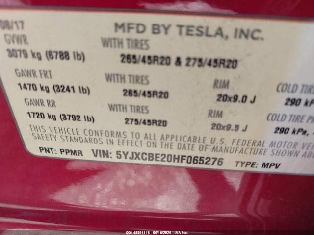 2017 TESLA MODEL X 9