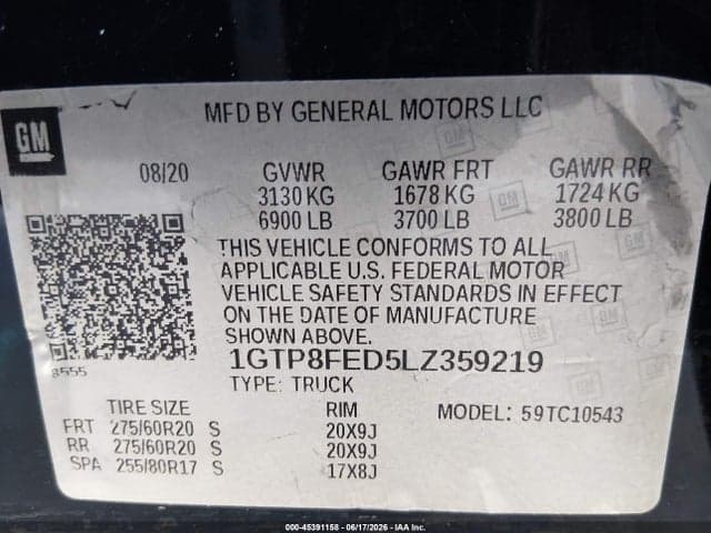 2020 GMC SIERRA 1500 2WD SHORT BOX DENALI 9