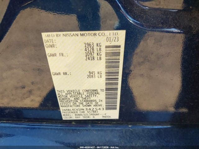 2023 NISSAN ALTIMA SR FWD 9