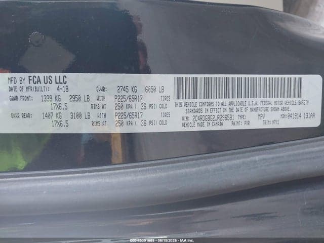 2018 DODGE GRAND CARAVAN SE 9