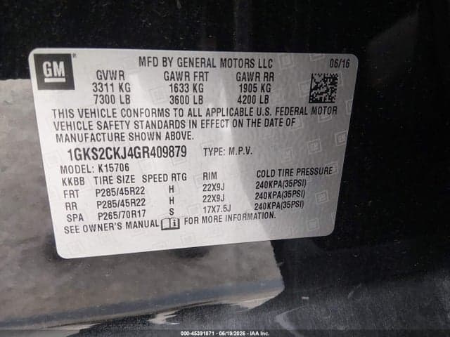 2016 GMC YUKON DENALI 9