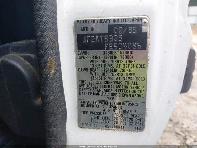 1985 SUBARU BRAT GL 9