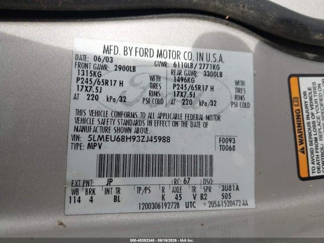 2003 LINCOLN AVIATOR 9