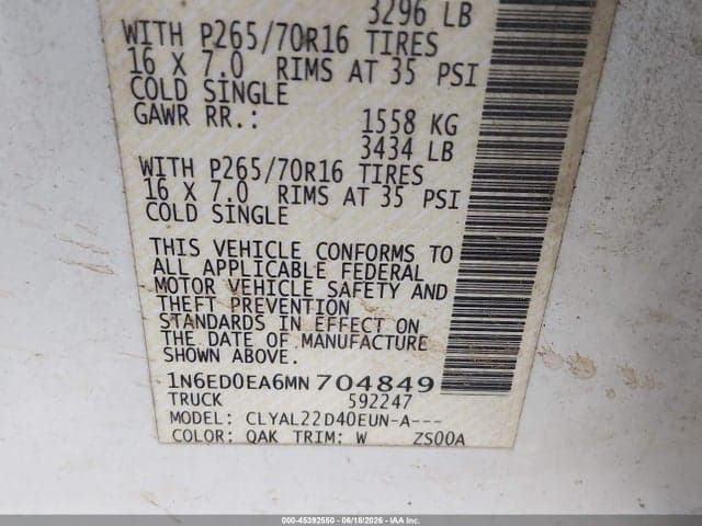 2021 NISSAN FRONTIER SV 4X2 9