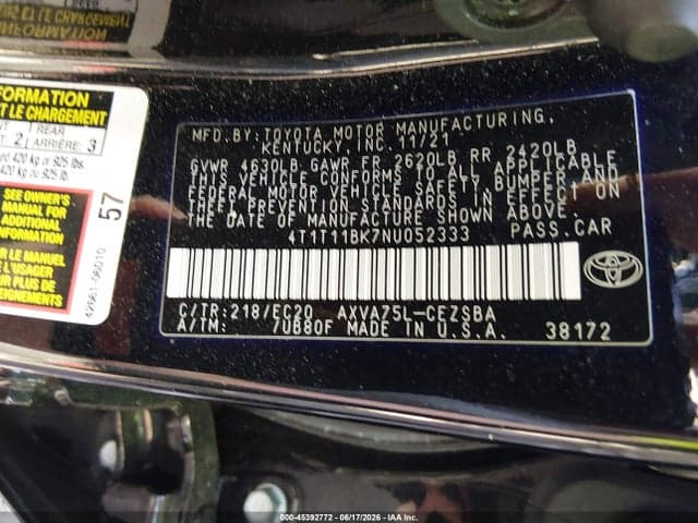 2022 TOYOTA CAMRY SE NIGHTSHADE SPECIAL AWD 9
