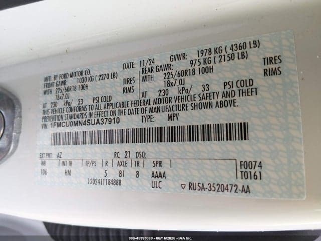 2025 FORD ESCAPE ST-LINE 9