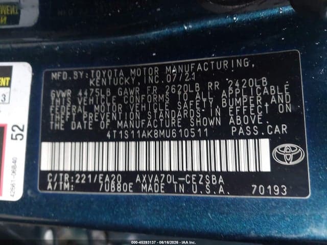 2021 TOYOTA CAMRY SE 9