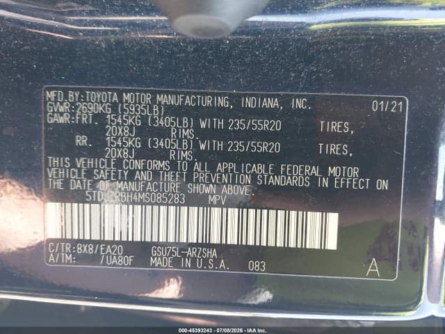 2021 TOYOTA HIGHLANDER XSE 9