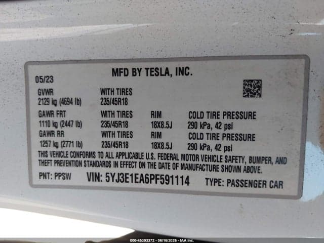 2023 TESLA MODEL 3 REAR-WHEEL DRIVE 9
