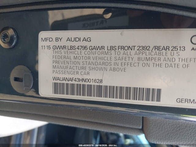 2017 AUDI A4 PREMIUM 9