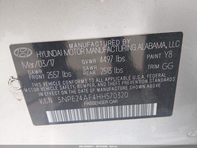 2017 HYUNDAI SONATA 9