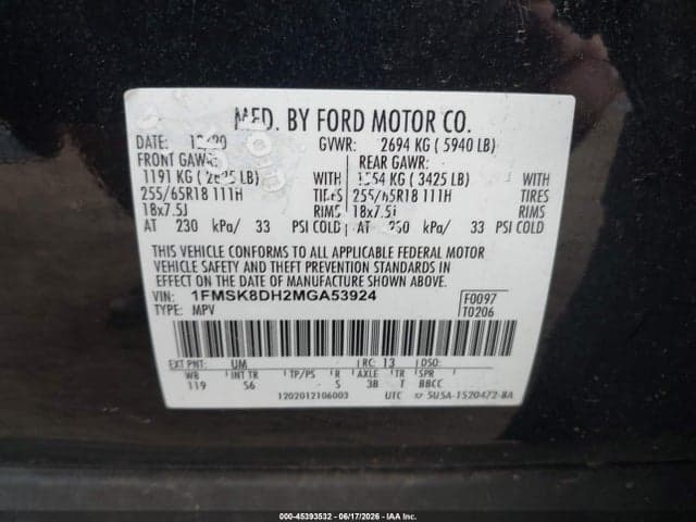 2021 FORD EXPLORER XLT 9